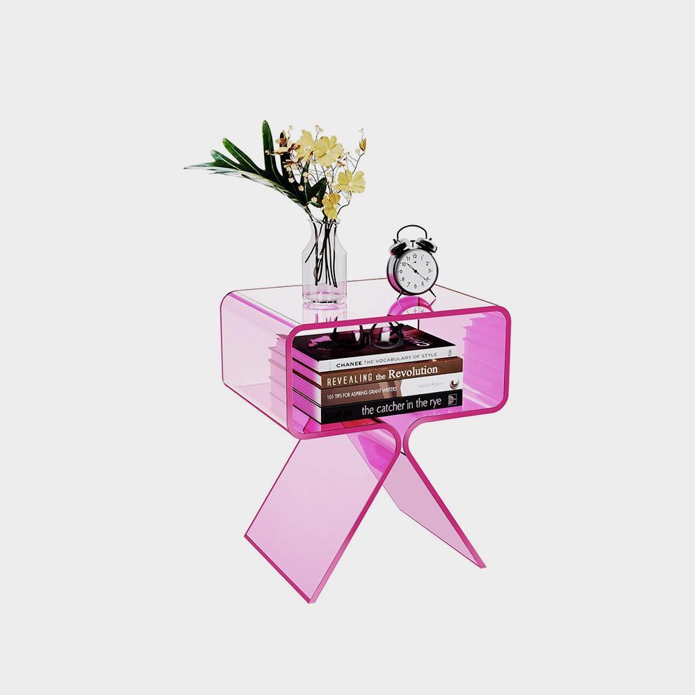 میز کناری میز پاتختی اکریلیک سولار دم با طراحی مدرن صفحه نمایش دکور خانه شفاف تصویر 4