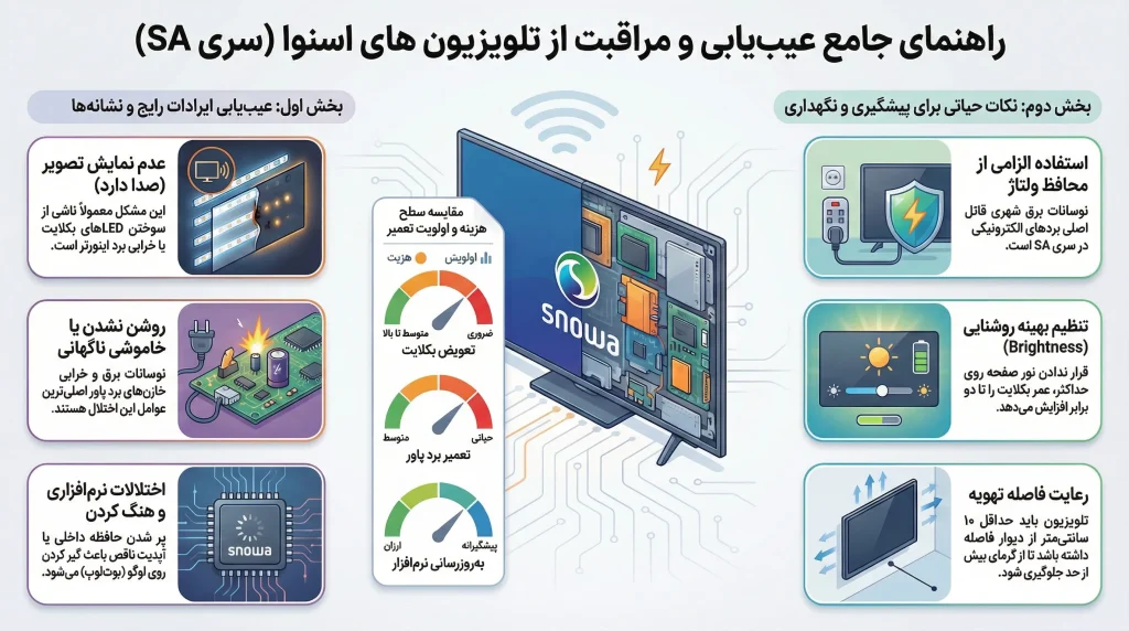 تعمیر تلویزیون اسنوا سری SA