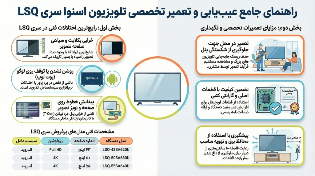 تعمیر تلویزیون اسنوا سری LSQ