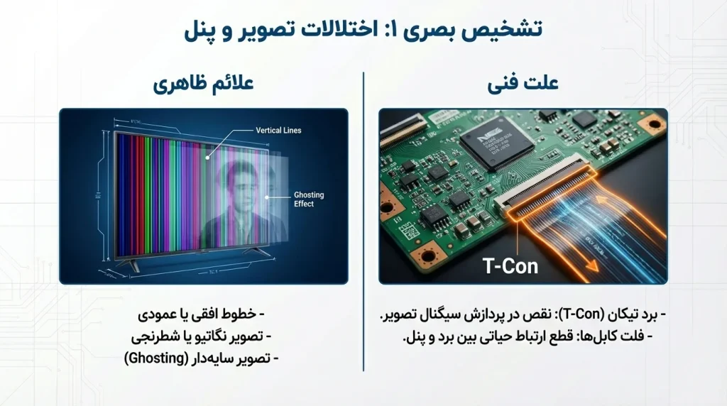 ظاهر شدن خطوط افقی یا عمودی روی صفحه