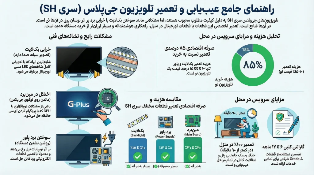 تعمیر تلویزیون جی پلاس سری SH